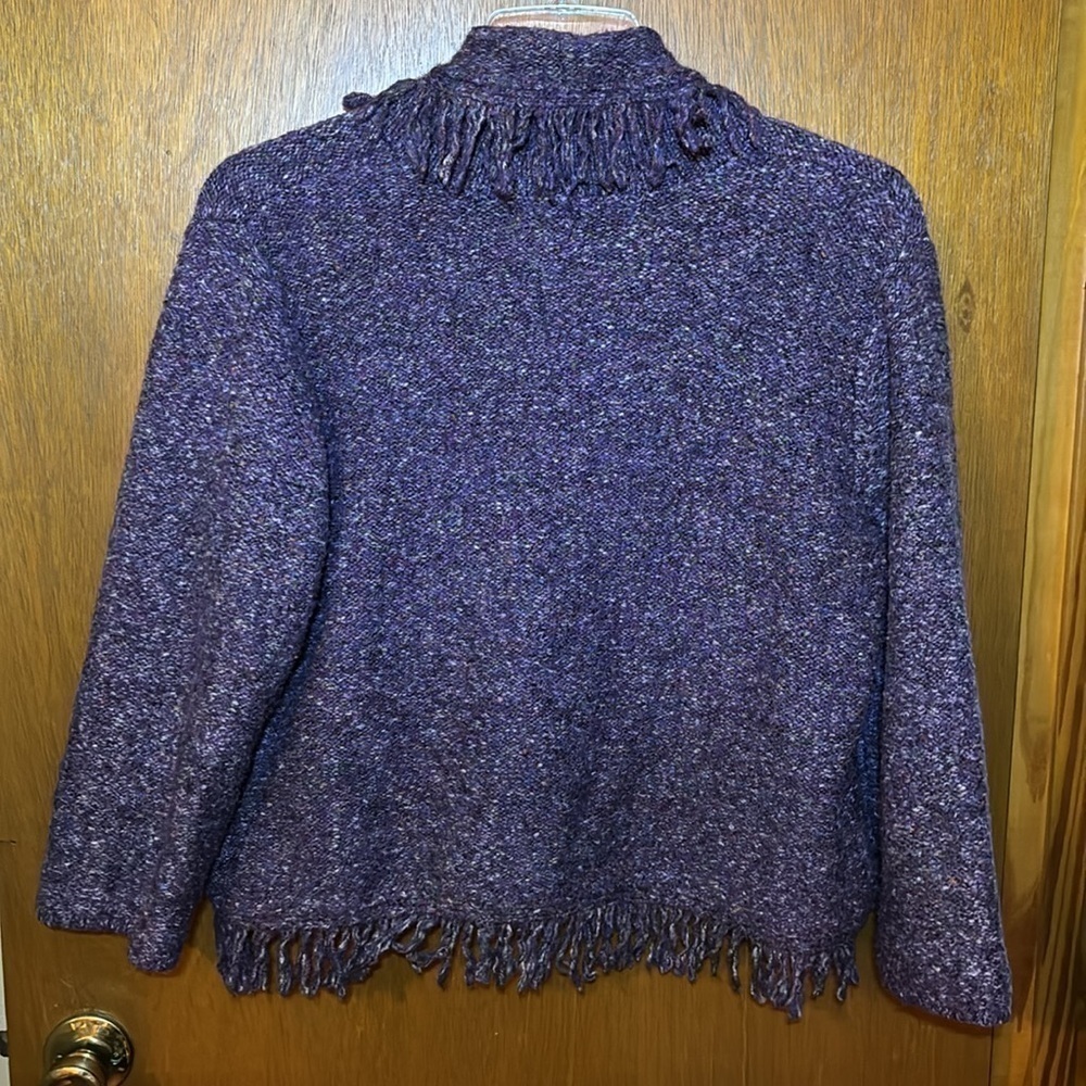Ruby Rd. Purple Fringe Cardigan - Picture 8 of 10